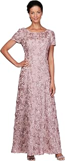 Alex Evenings Long Lace Dress with Long Skirt (Regular Size Small) Special Occasion Dress Women (Pack of 1), pink