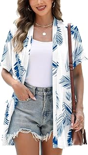 Micoson Cardigan da donna a maniche corte 2026 moda estiva top casual elegante cardigan leggero allentato con tasche