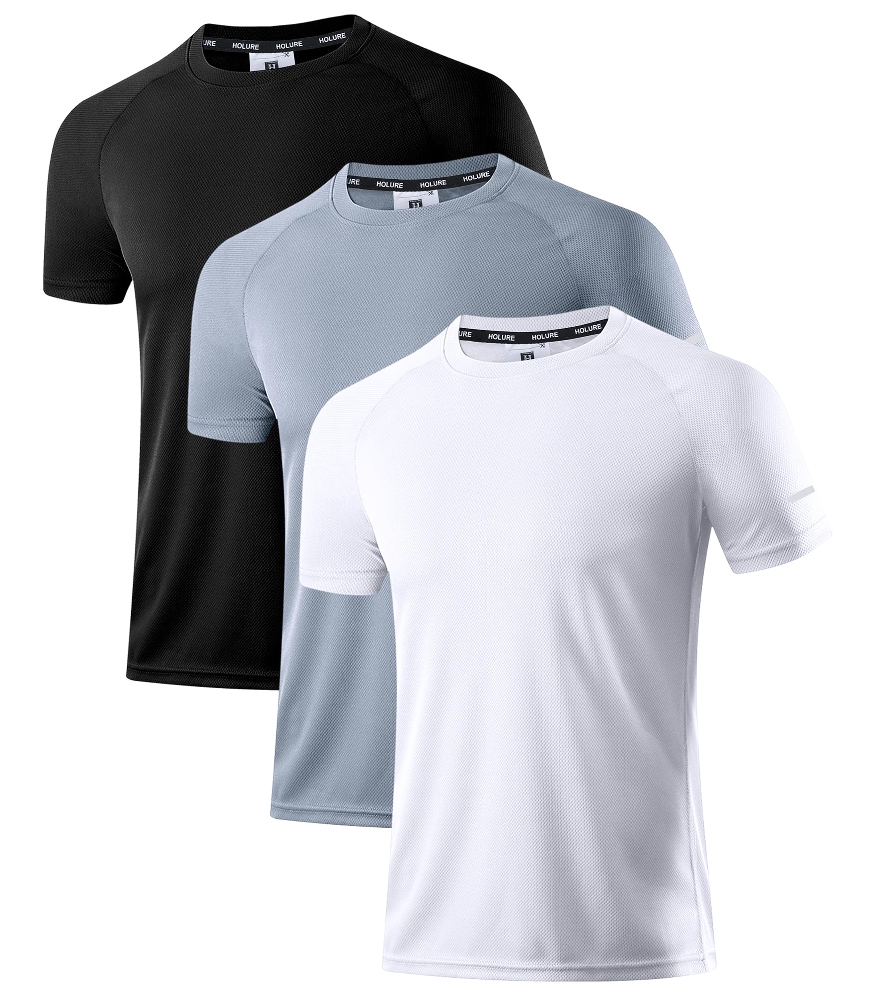 Holure Men's Sports T-Shirts, Breathable, Quick-Drying, Short-Sleeved, Functiona