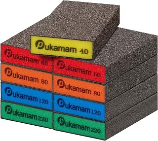 9 PCS Sanding Blocks 40/60/80/120/220 Grit Wet Dry Sandpaper | Wet & Dry Use, Washable & Reusable, Wood, Metal & Drywall Polish