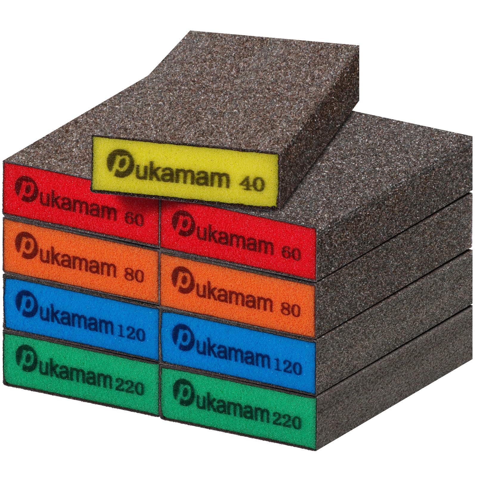 9 PCS Sanding Blocks 40/60/80/120/220 Grit Wet Dry Sandpaper | Wet & Dry Use, Wa