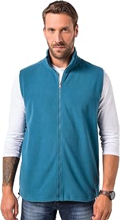 JP 1880 723305 Men's Large Sizes up to 7XL Fleece Waistcoat with Stand-up Collar Zip Pockets and Drawstring