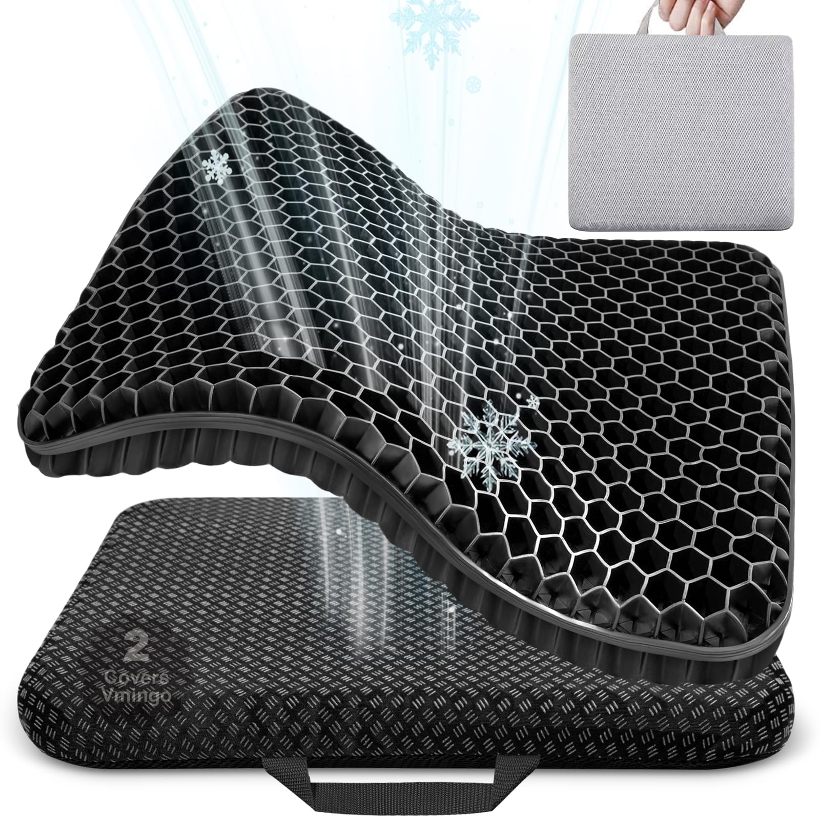 Vmingo Gel Seat Cushion, Thick Big Breathable Honeycomb Design Egg Gel Cushion,D