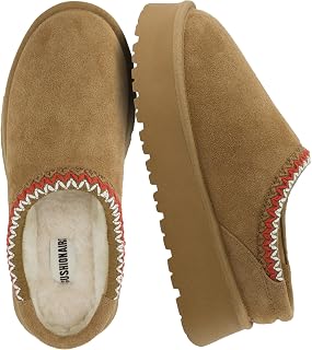 CUSHIONAIRE Kabuki Bottes à Plateforme en Daim véritable pour Femme avec Mousse à mémoire de Forme | Pantoufles d'intérieur/extérieur | Larges largeurs Disponibles