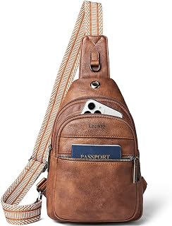 LATMAP Sling Bag For Women Men Crossbody Shoulder Tote Blet Bags Backpack Fanny Pack Travel Purse Faux Leather