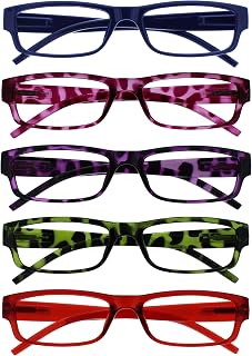 OPULIZE The Company Reading Glasses Value Pack 5 Lightweight Men Women Blue Pink Purple Green Red RRRRR32-3456Z +1.50