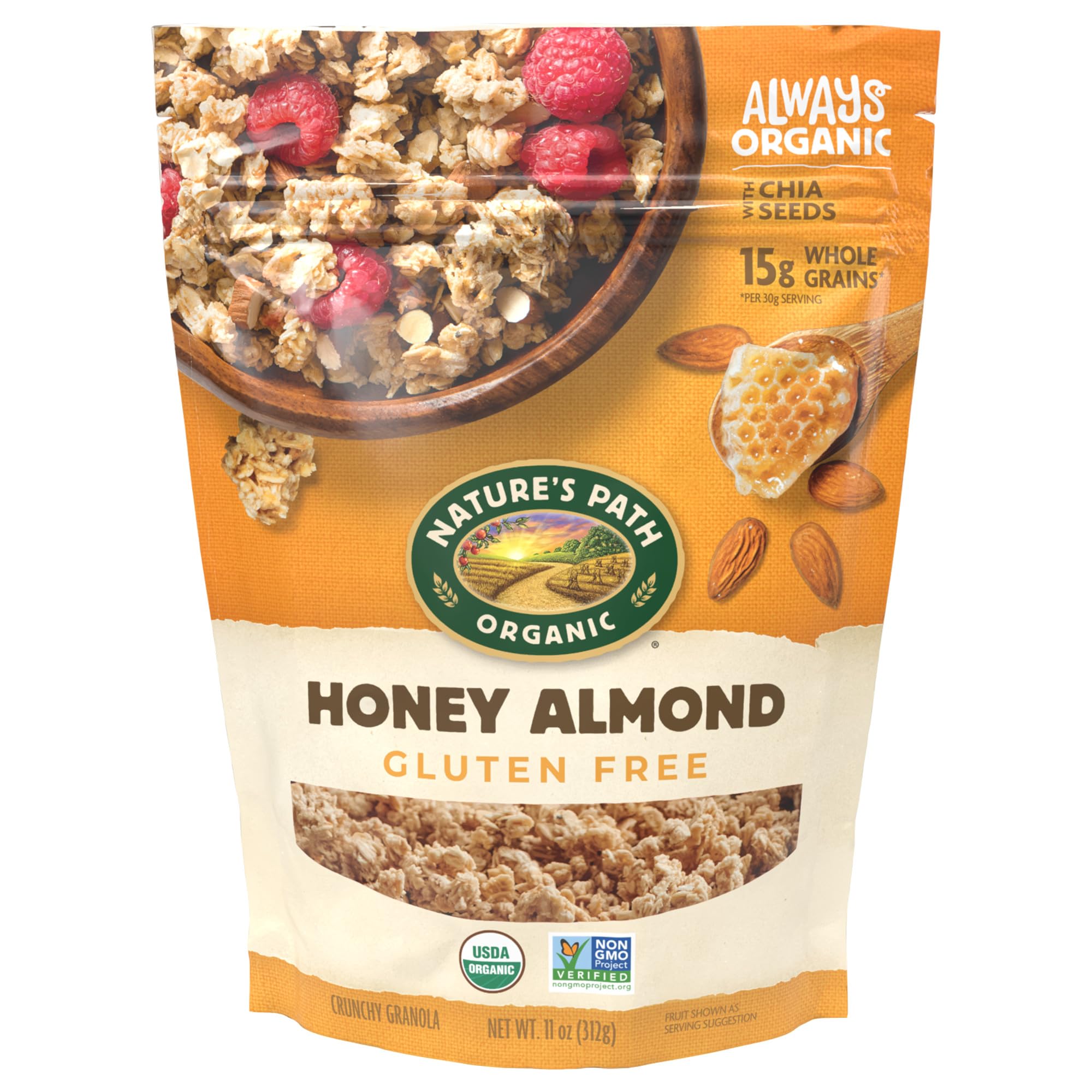 Nature's Path Organic Honey Almond Granola, 11 oz (Pack of 1) | Gluten-Free Almo