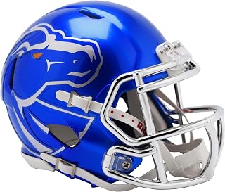 Boise State Broncos Blue Metallic Revolution SPEED Mini Football Helmet - New in Riddell Box