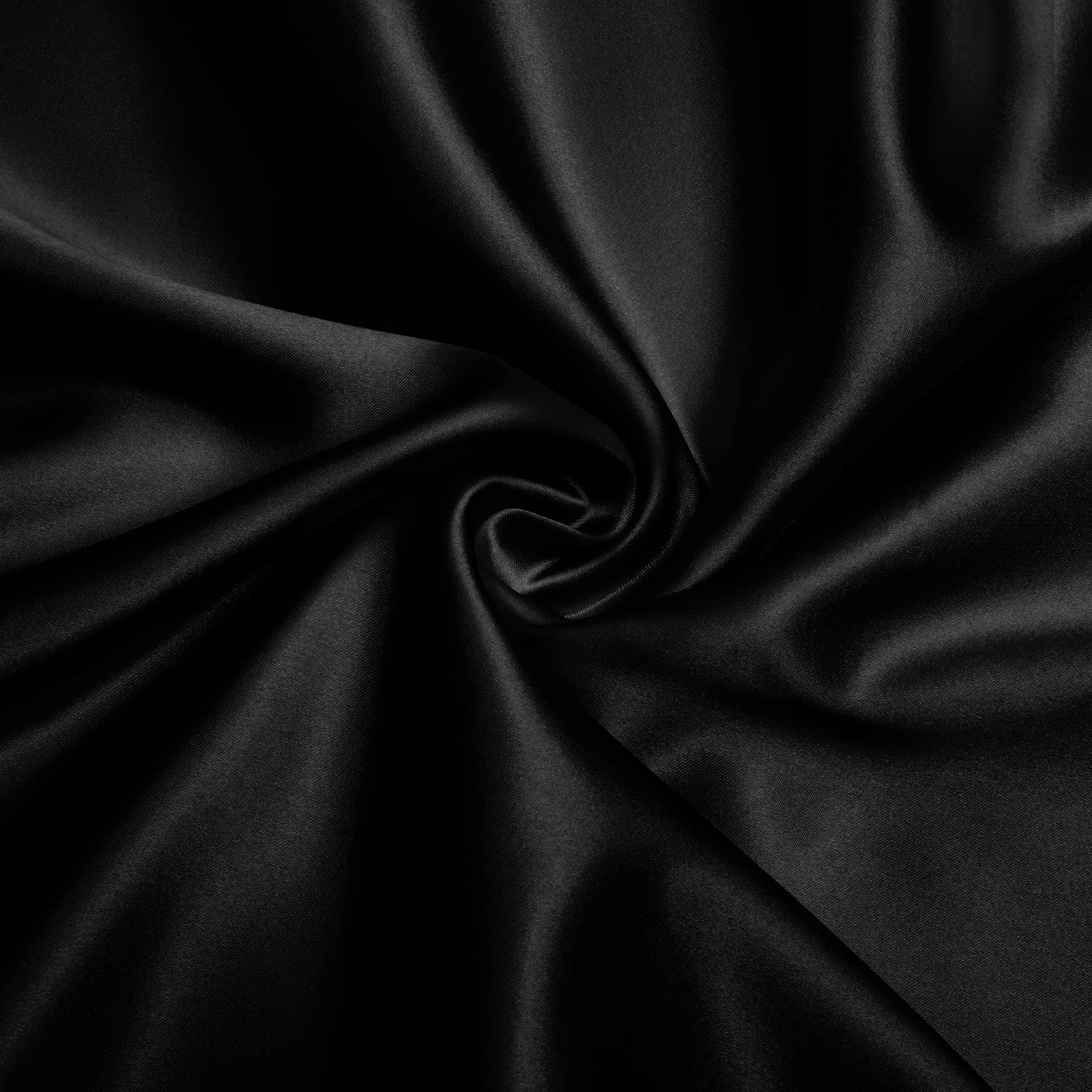 VACVELT Black Satin Fabric by The Yard 60 Inch Wide (1 Yard) | Silky Smooth With