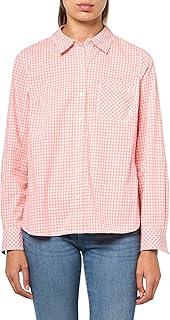 Nautica Women's Button Front Long Sleeve Roll Tab Shirt with Button Placket and Roll Tab