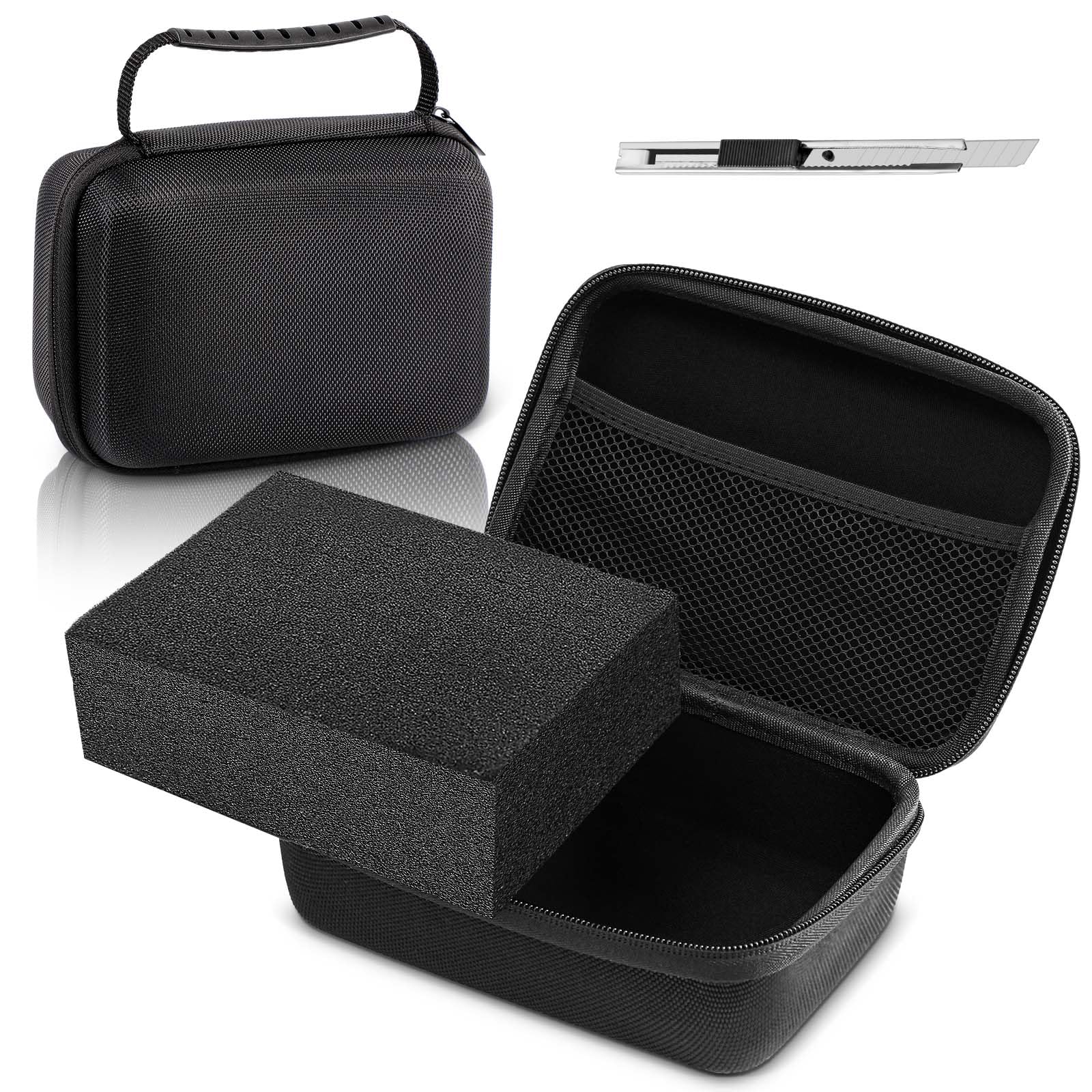 Relaxweex Hard Case with Foam, Black, 7.8 x 6.3 x 3.5 Inch | EVA Waterproof Shoc