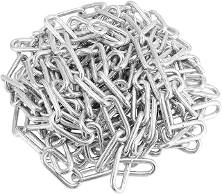 MUKCHAP 23 Feet Proof Coil Chain, 3/16 Inch Zinc Plated Iron Coil Chain Straight Link Coil Chain for Towing, Logging, Guard Rails, Silver Black