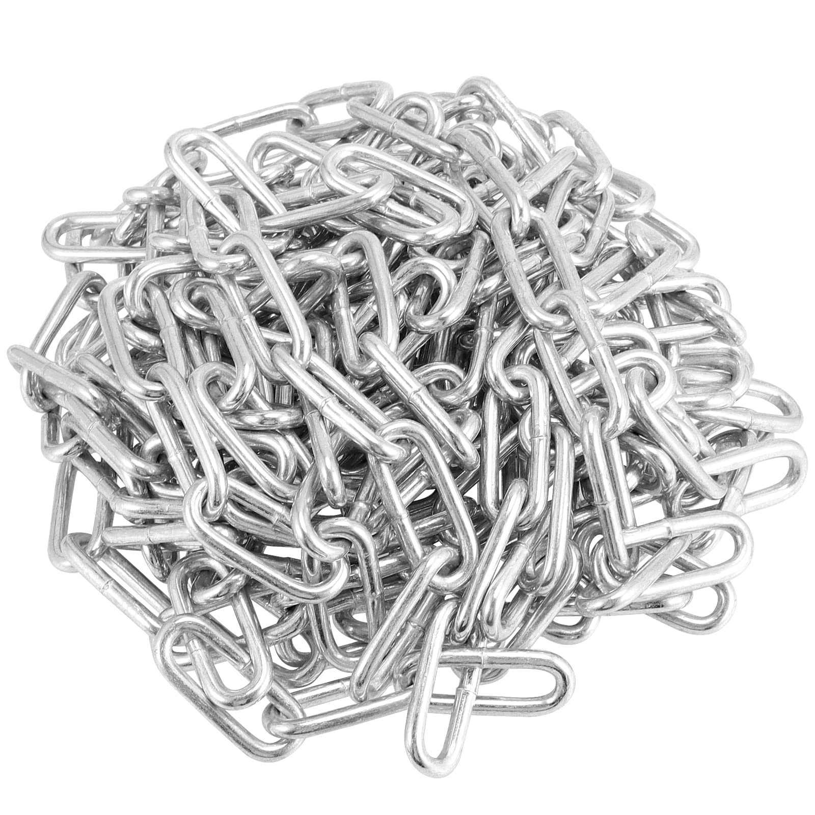 MUKCHAP 23 Feet Proof Coil Chain, 3/16 Inch Zinc Plated Iron Coil Chain Straight