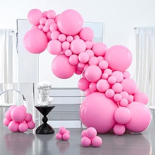 PartyWoo Pink Balloons 127pcs Matte Pink Balloons Different Sizes | 36 18 12 10 5 Inch for Baby Shower Valentine's Day Princess Bachelorette Birthday Valentine's Party Decorations Pink-Y11