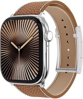 Magnetic Leather Strap Compatible with Apple Watch Ultra Band 49mm 46mm 45mm 44mm 42mm 41mm 40mm 38mm Replacement Strap for Women Men iWatch Ultra 2/Ultra/SE/Series