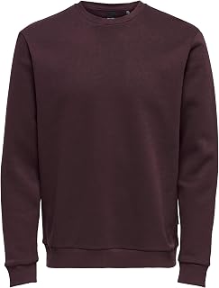 ONSCERES Men's Basic Regular Fit Long-Sleeved Sweatshirt without Hood