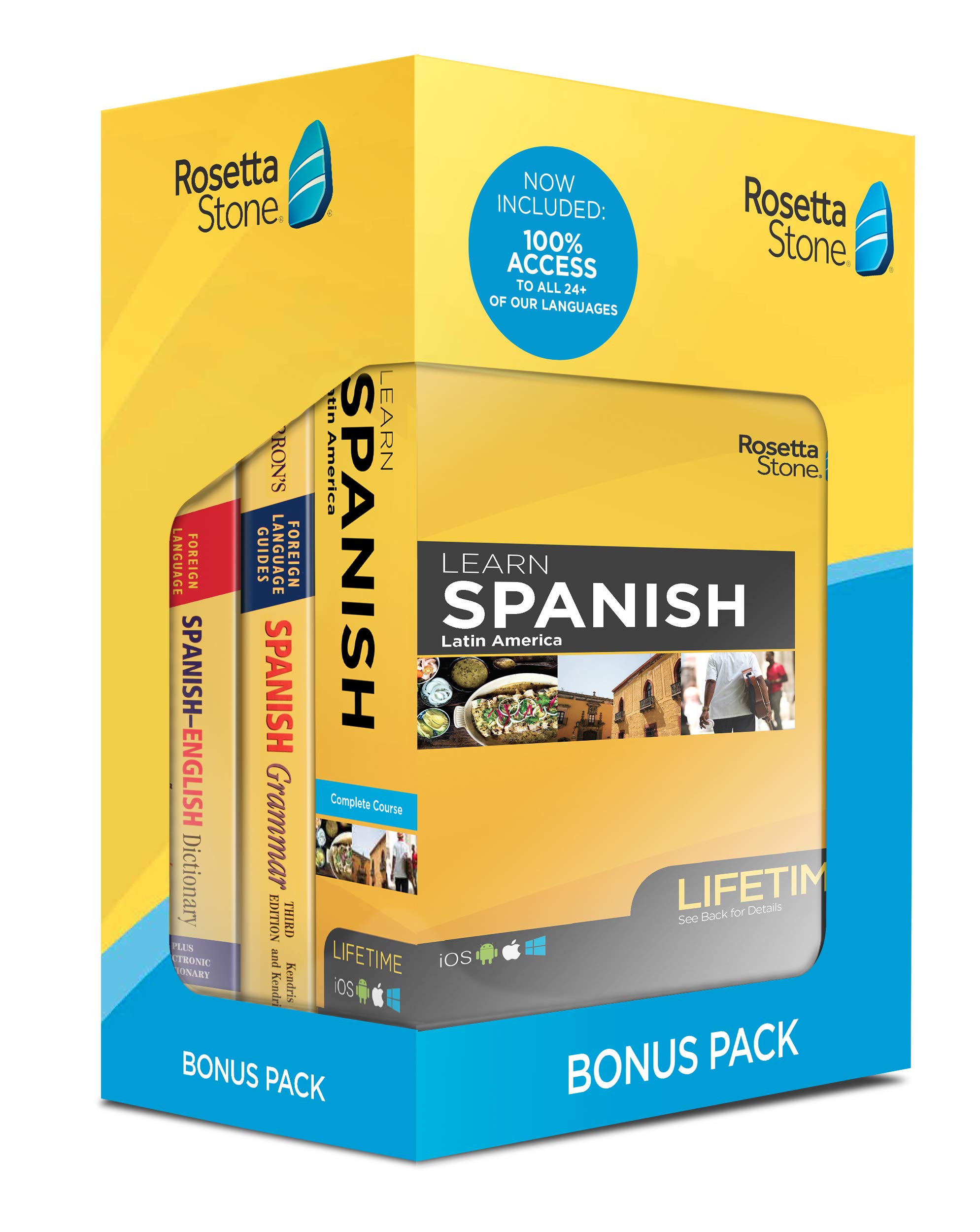 Rosetta Stone Learn Spanish Bonus Pack Bundle| Lifetime Online Access + Grammar 