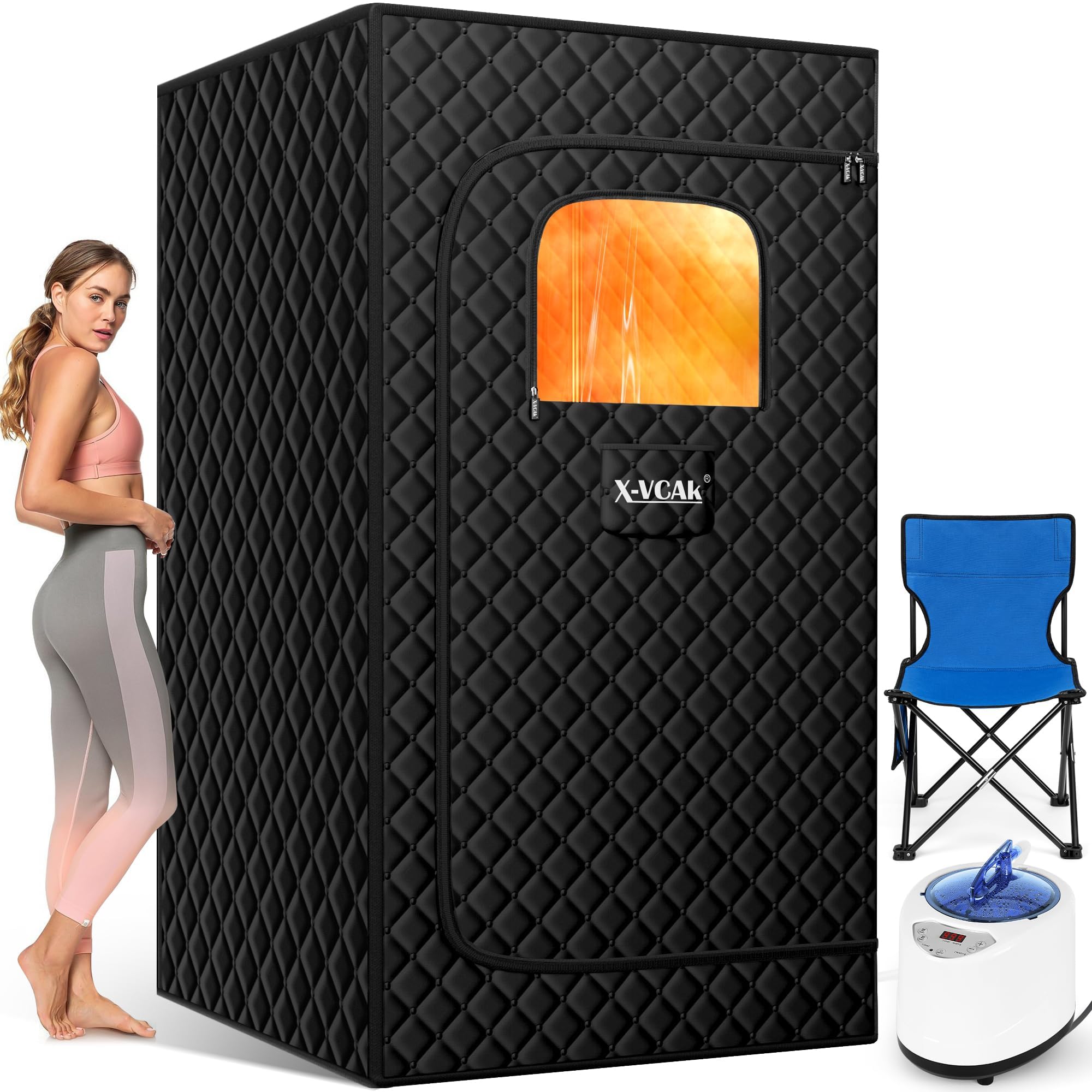 X-Vcak Upgraded Portable Sauna for Home，Relaxation, Steam Sauna for Home with St