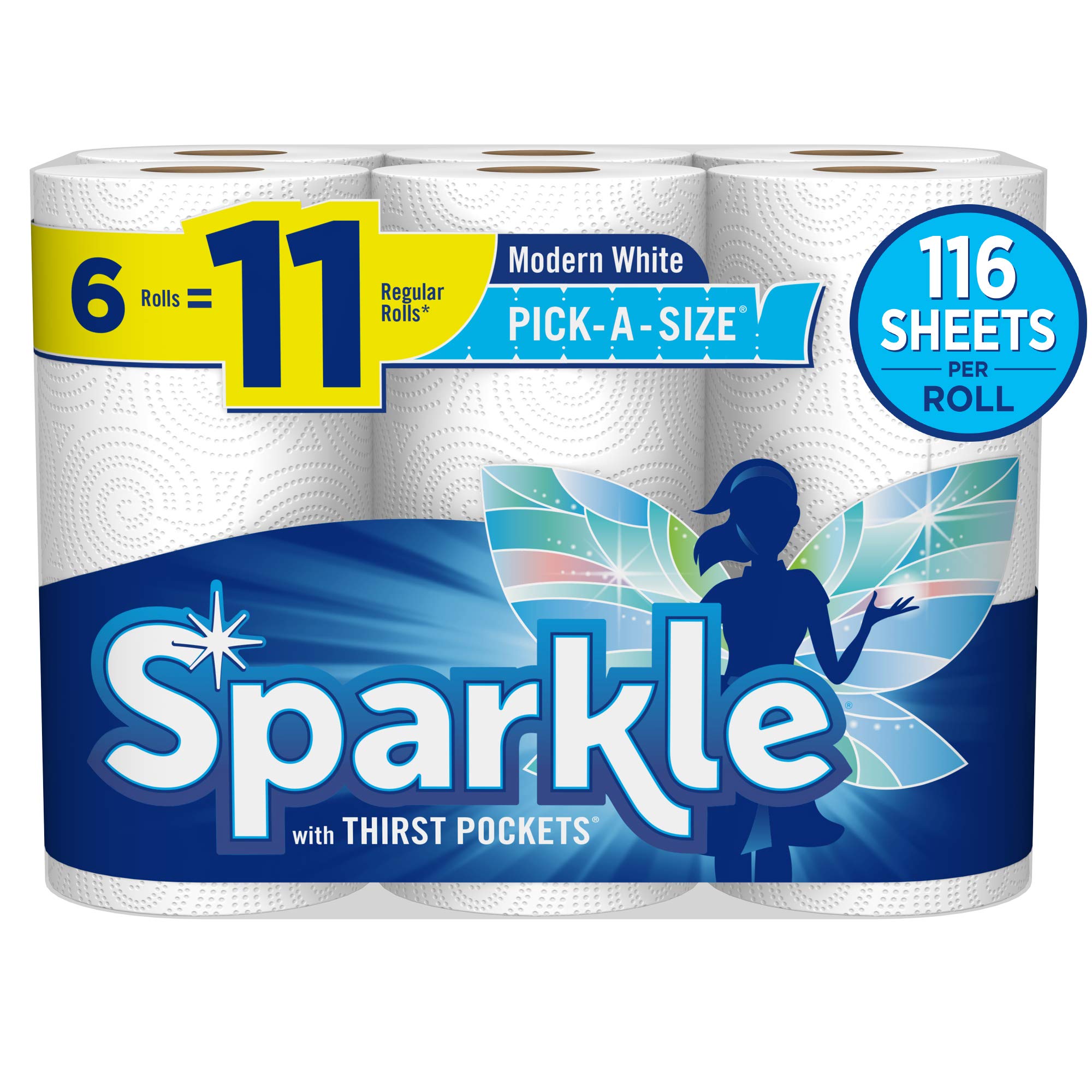 Sparkle Pick-A-Size Paper Towels, 6 Rolls = 11 Regular Rolls, Everyday Value Pap