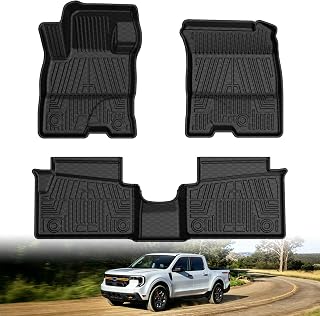 Floor Mats for 2022-2026 Ford Maverick Accessories(Only Fit Hybrid Models) | All Weather Heavy Duty Car Floor Liners, Protection Automotive TPE Car Mats, Front &amp; 2nd Row for Maverick Hybrid Accessories