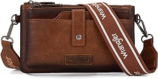 Wrangler クロスボディ ウォレット 財布 女性用 多機能 カードホルダー 財布 二層 スモールパース