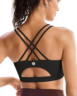 RUNNING GIRL Sports Bras for Women,Padded Sports Bra Tank Top Sexy Crisscross Back High Impact Longline Workout Yoga Bra