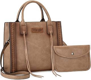 Wrangler Tote Bag for Women Western Cowhide Purse and Wallet Set