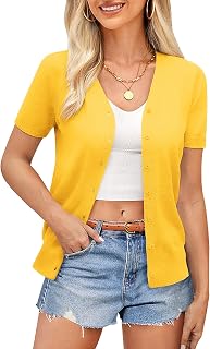Grace Karin Grace Karin Veste Courte décontractée pour Femme - Manches 3/4 - Coupe régulière - Ouvert sur Le Devant - Cardigan - Noir - Taille S