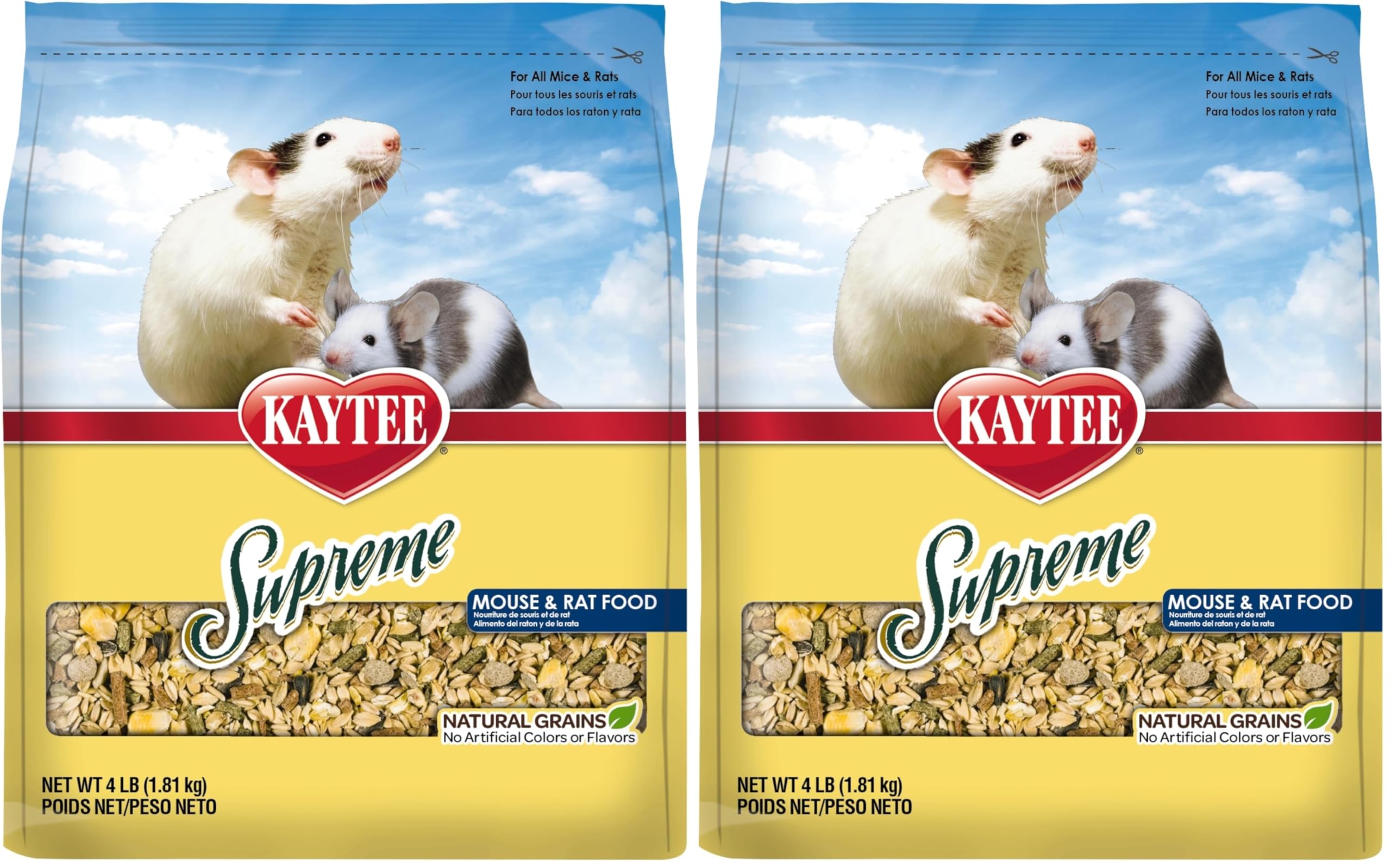 Kaytee Supreme Mouse and Rat Food, 4-lb Bag (Pack of 2)