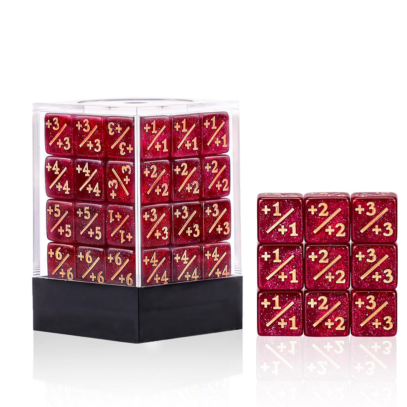 36 Pieces MTG Dice Counters Set +1/+1 Life Counter Tokens with Durable Portable 