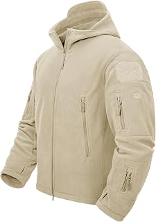 TACVASEN Men's Fleece Jacket Full Zip Work Tactical Military Hoodie