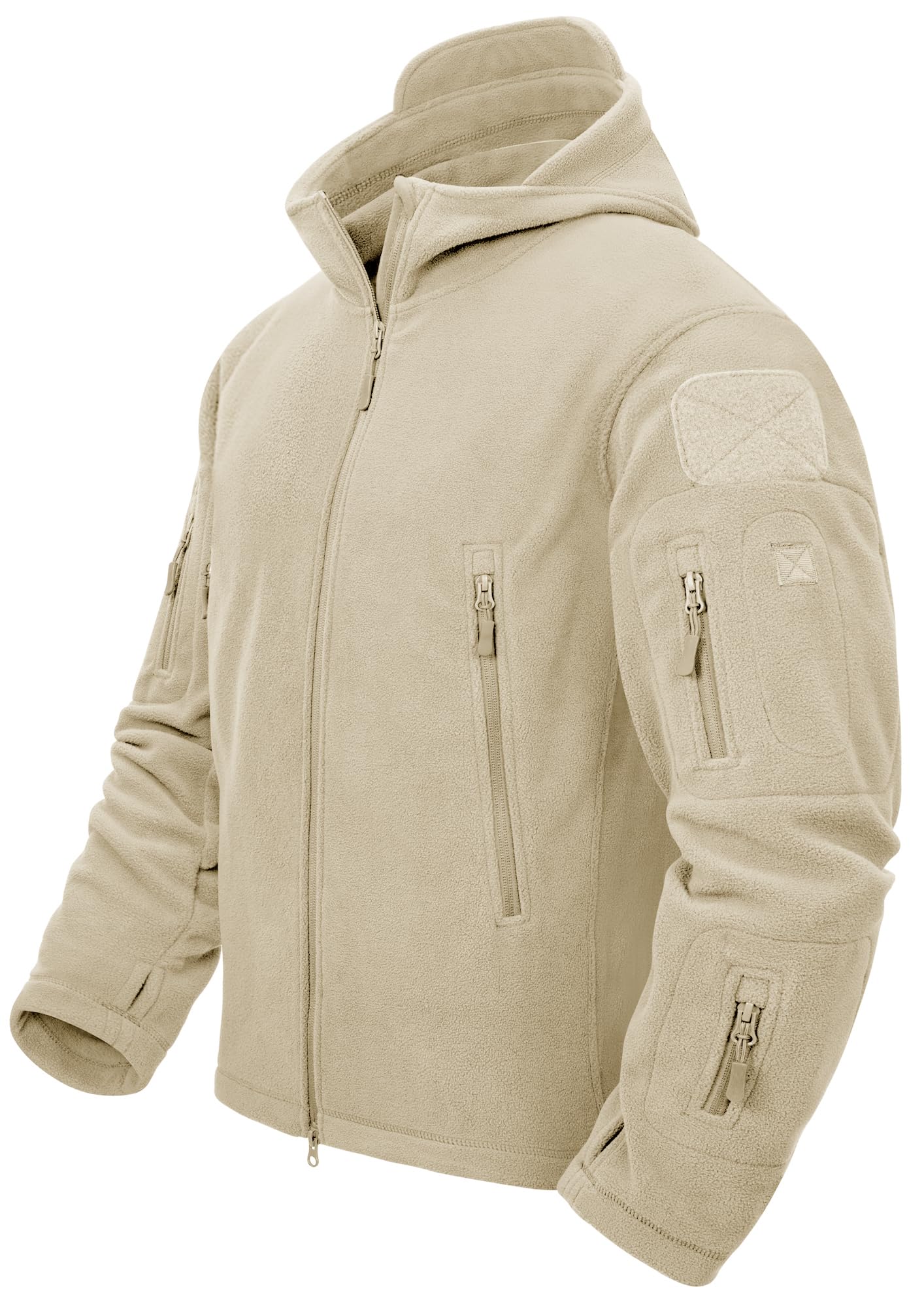 TACVASEN Men's Fleece Jacket Full Zip Work Tactical Military Hoodie