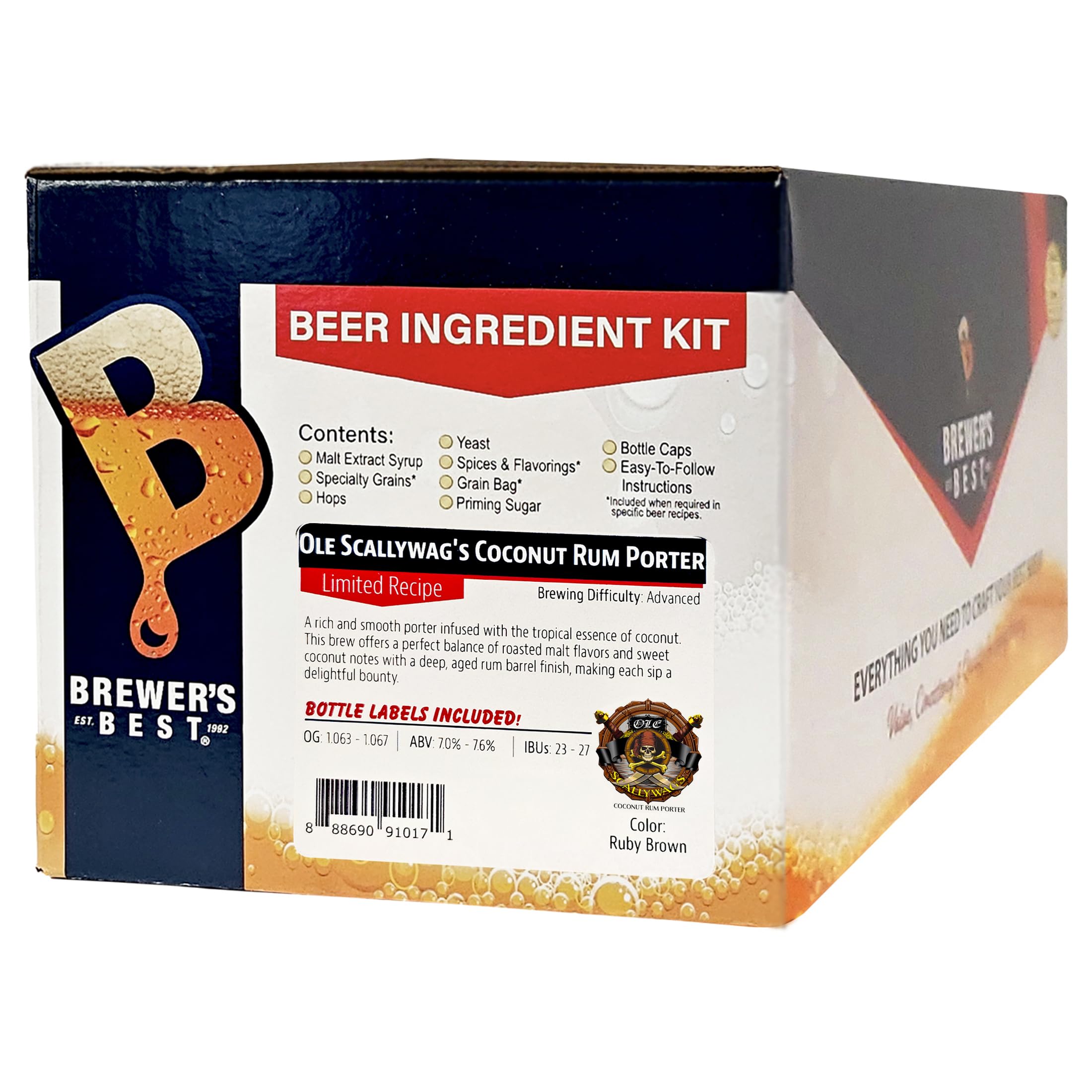 Brewer's Best Ole Scallywag's Coconut Rum Porter Ingredient Kit | Limited Recipe