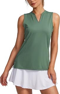 Women's Sleeveless Golf Shirt V-Neck Lightweight Quick Dry Tennis Tank Tops Polo Shirts for Women