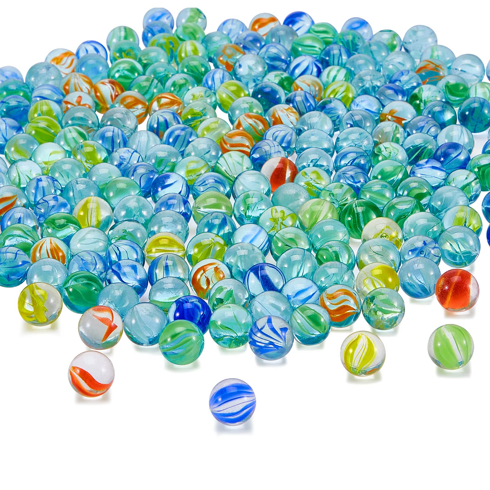 Sotiff 1000 Pcs Glass Marbles Bulk 0.55 Inch Mixed Color,Classic | Solid Round G