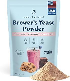 Brewer's Yeast Powder for Lactation Support for Breastfeeding | Mild-Tasting, Debittered, Delicious in Lactation Cookies, Smoothies, Lactation Recipes, Gluten-Free by Mommy Knows Best, 15 oz