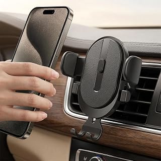 Car Air Vent Phone Holder, Silent Mechanical Lock and Triangle Mount, Never Fall on bumpy roads, One-Key Lock, 360° Rotation