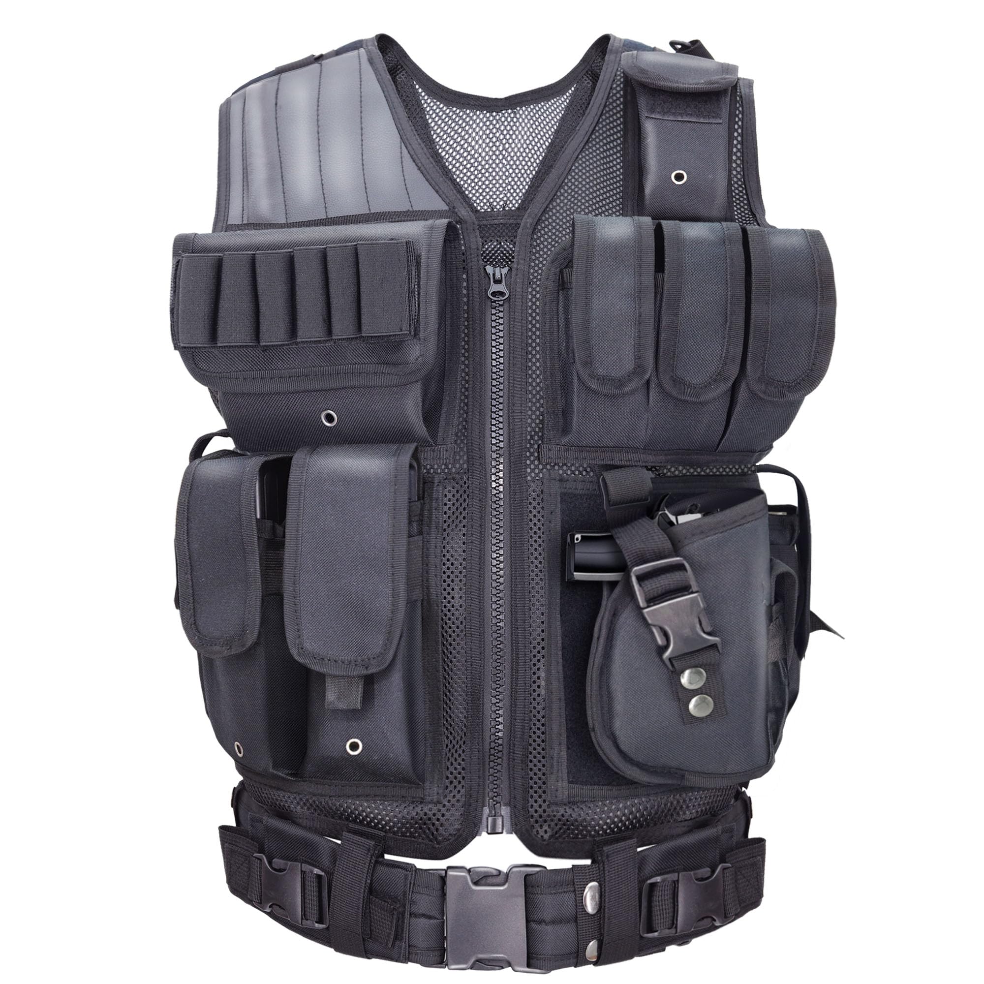 SAMSIER Airsoft Vest Adult Adjustable S-XXXXL, Tactical Vest for Men Lightweight