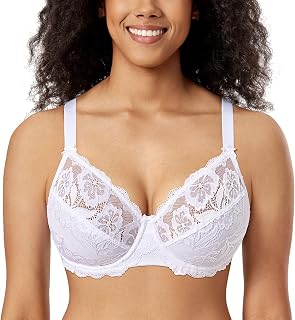 DELIMIRA Women's Plus Size Lace Underwired Bra