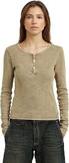 G-Star Vintage Slim Henley T LS Wmn Camiseta Mujer