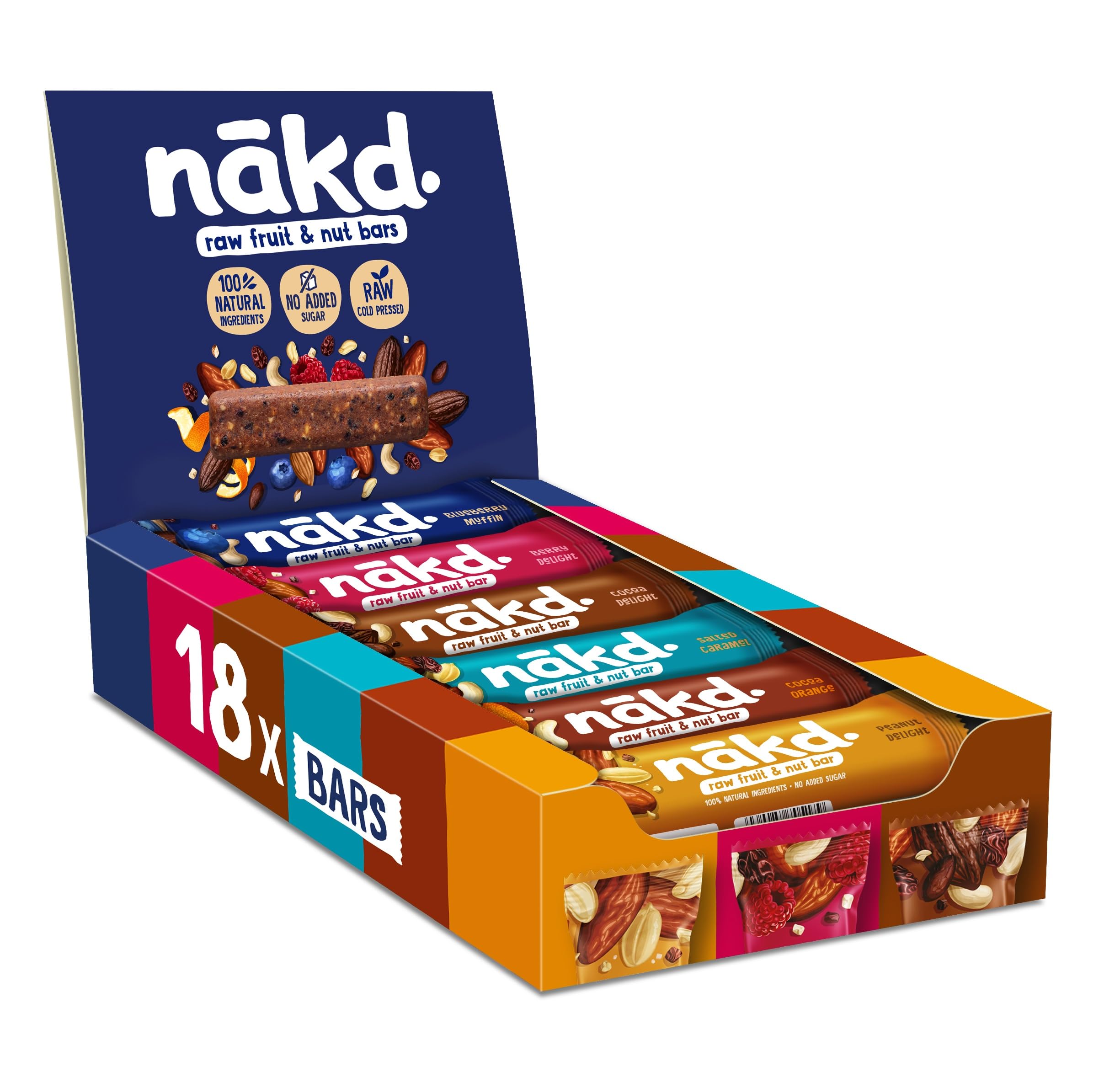 nakd. Variety pack - Raw fruit & nut bars - 100% natural ingredients - No added 
