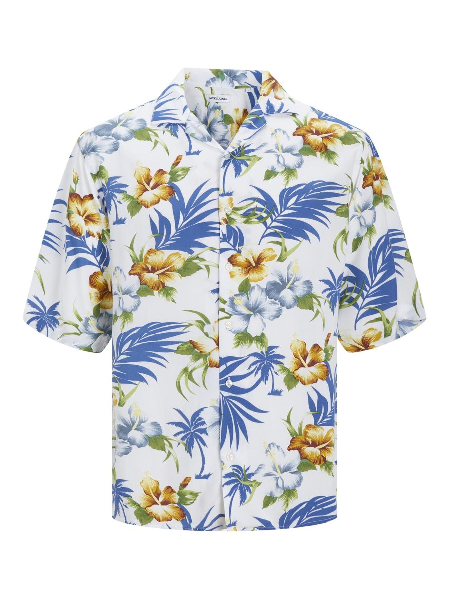 Jack & Jones Jjejeff AOP Resort Shirt SS Sn Men's T-Shirt (Pack of 1)