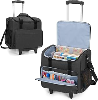 Trunab Rolling Craft Bag, Craft Organizers and Storage with Wheels, Black