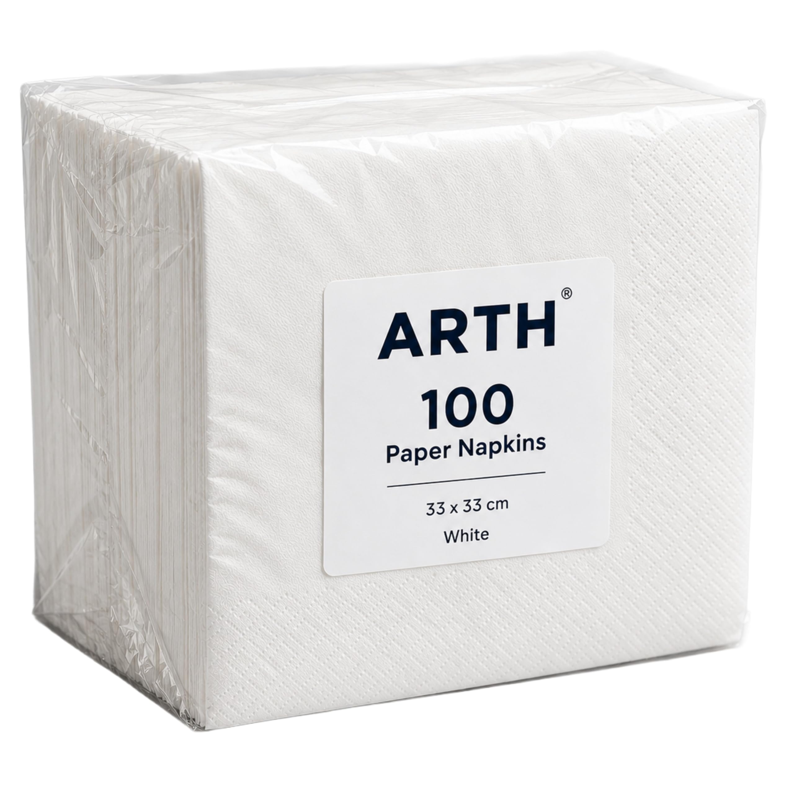 Napkins Paper Serviettes Soft 2 Ply 33x33cm White 100 pk | Highly Absorbent, Dis