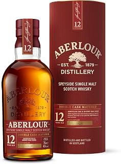 Aberlour 12 Year Old Single Malt Scotch Whisky, 40% ABV, 70cl with Gift Box | Double Cask Matured for Complexity, Rich Notes of Red Apples, Chocolate, Toffee, ISC Gold Award 2024