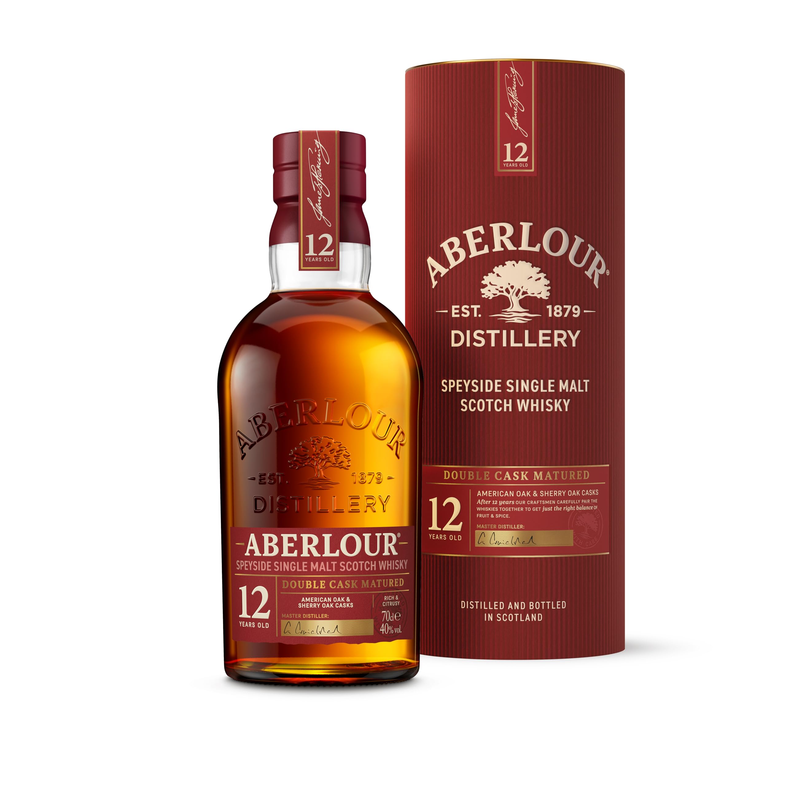 Aberlour 12 Year Old Single Malt Scotch Whisky, 40% ABV, 70cl with Gift Box | Do