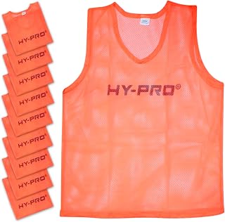 Hy-Pro Training Bibs Football 10 Pack - Mesh Netball Bibs Adult, Lightweight Sports Vests for Football Training Equipment Gifts, Rugby, Basketball & Team Practice