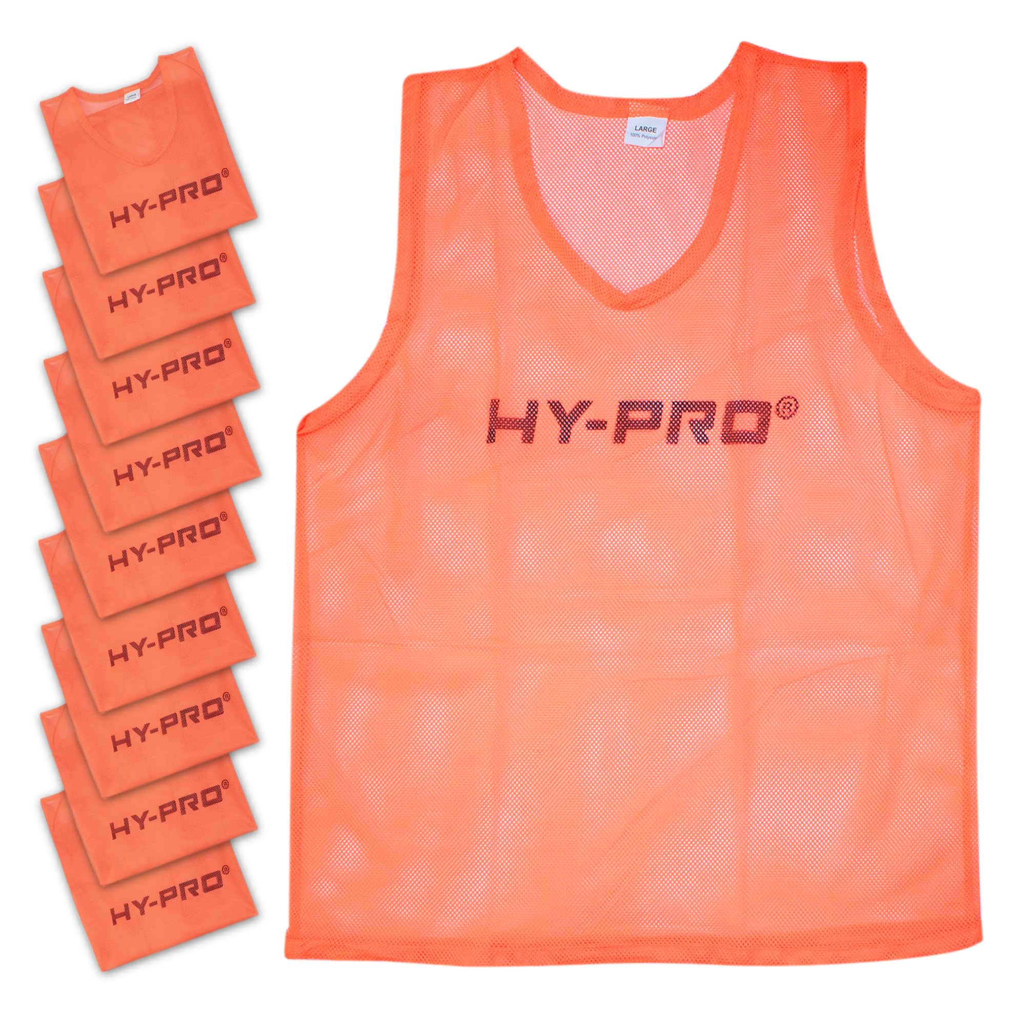 Hy-Pro Training Bibs Football 10 Pack - Mesh Netball Bibs Adult, Lightweight Spo