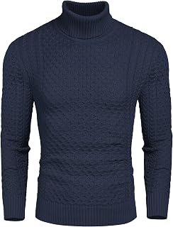 COOFANDY Men's Turtleneck Long Sleeve Pullover Sweater