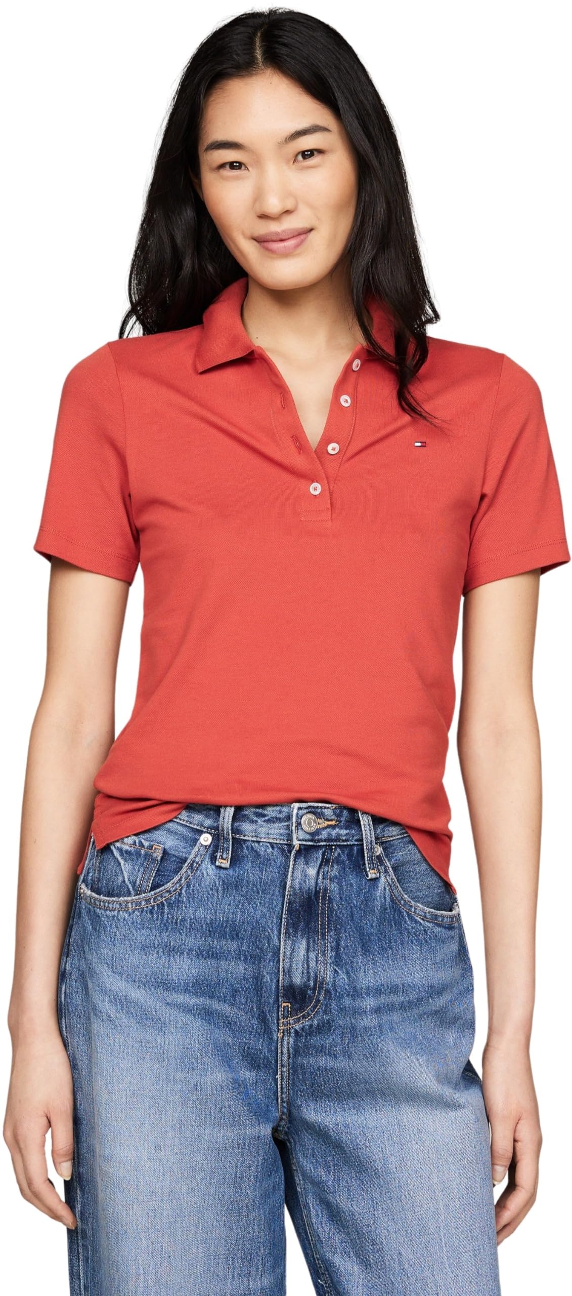 Tommy Hilfiger Women's Slim Fit Short Sleeve Polo Shirt